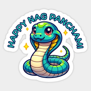 Cute Naga Panchami Blue Cobra Sticker